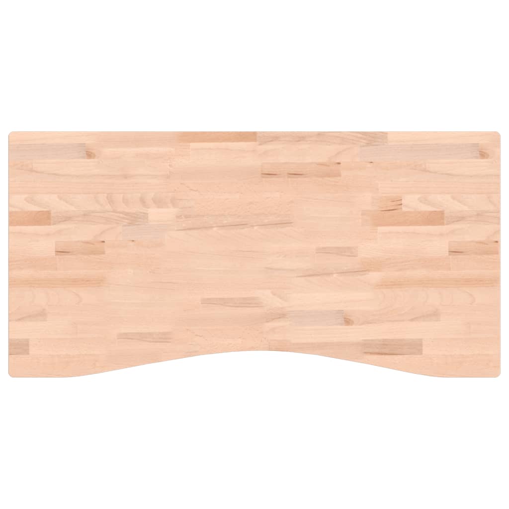 Piano per Scrivania 100x(45-50)x1,5 cm Legno Massello di Faggio