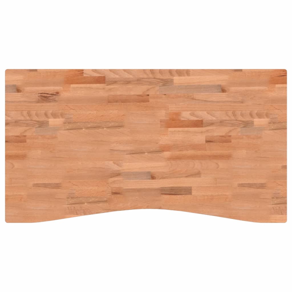 Piano per Scrivania 110x(55-60)x1,5 cm Legno Massello di Faggio