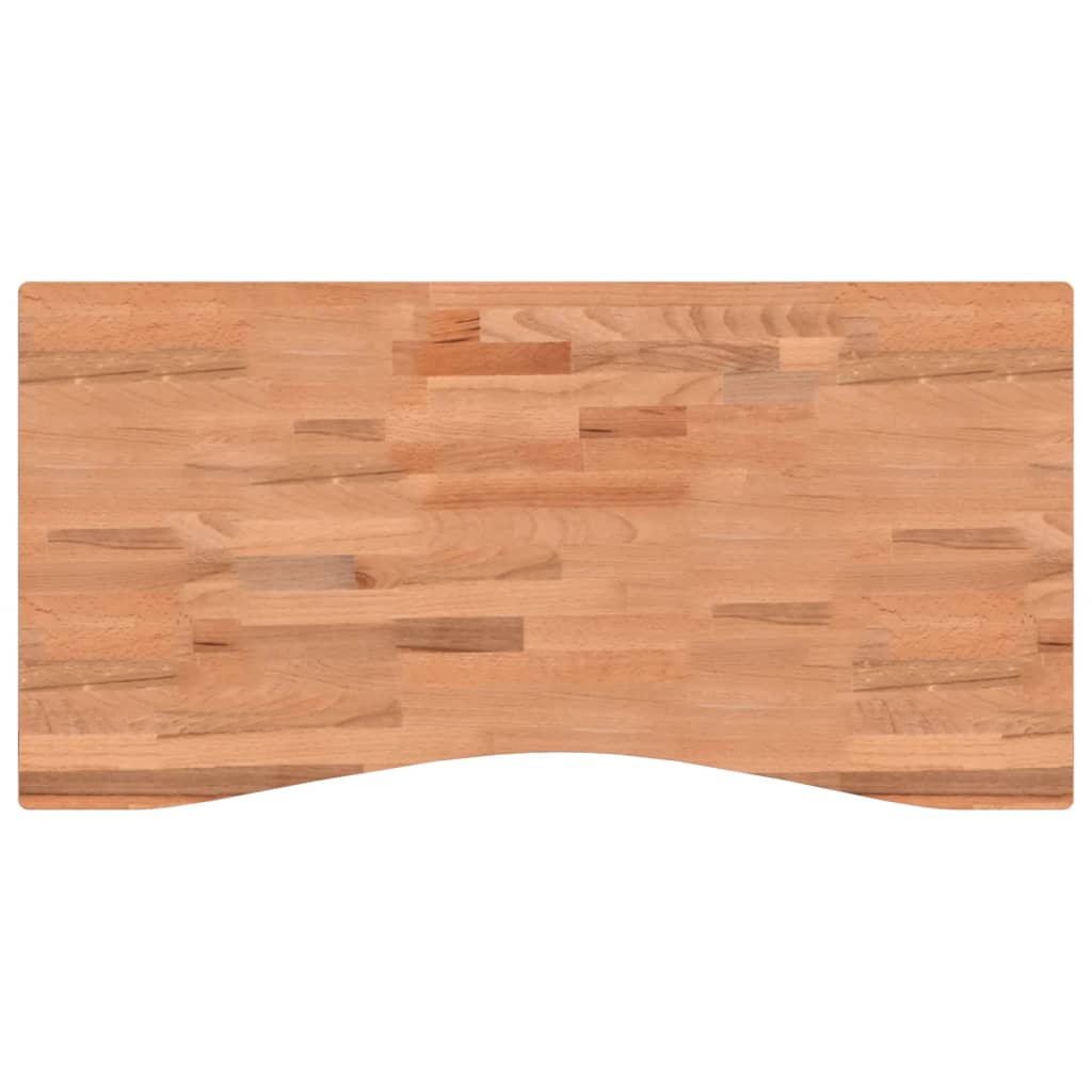 Piano per Scrivania 100x(45-50)x2,5 cm Legno Massello di Faggio