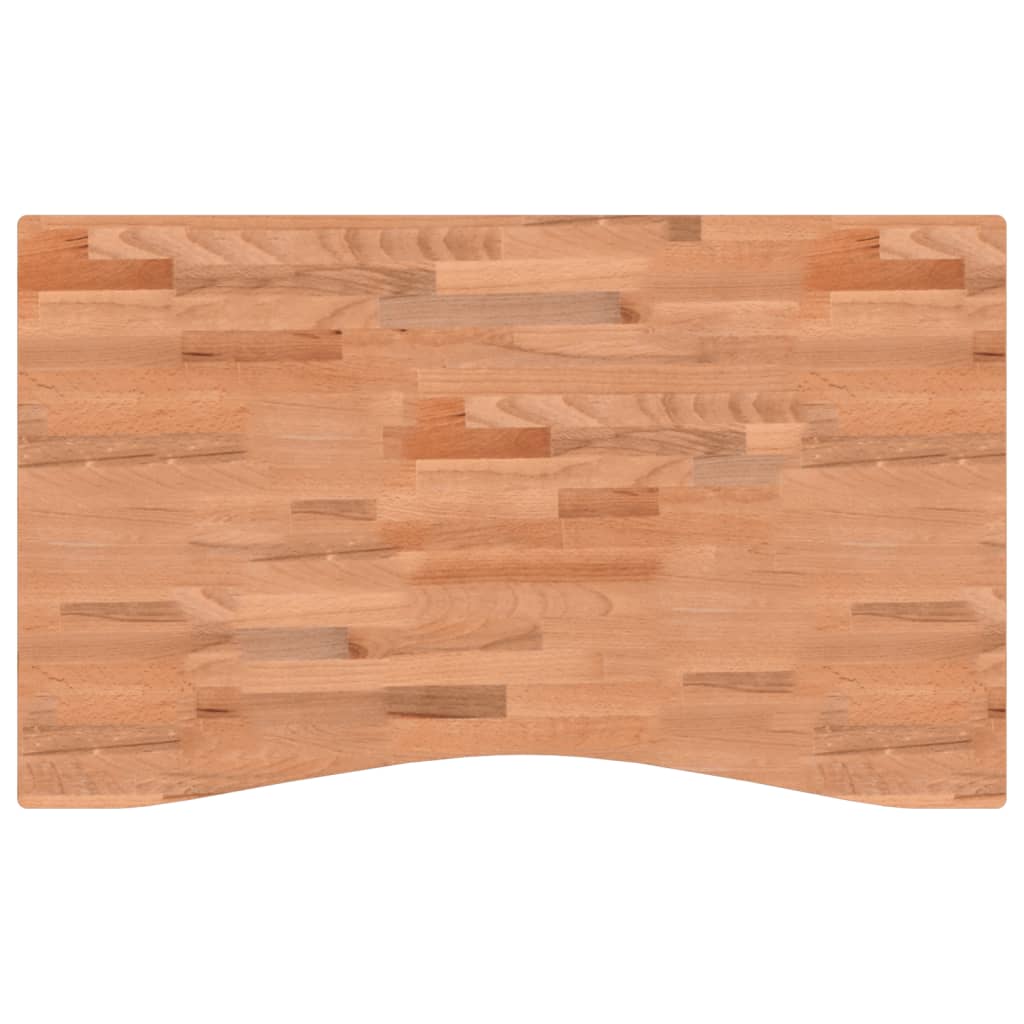 Piano per Scrivania 100x(55-60)x2,5 cm Legno Massello di Faggio