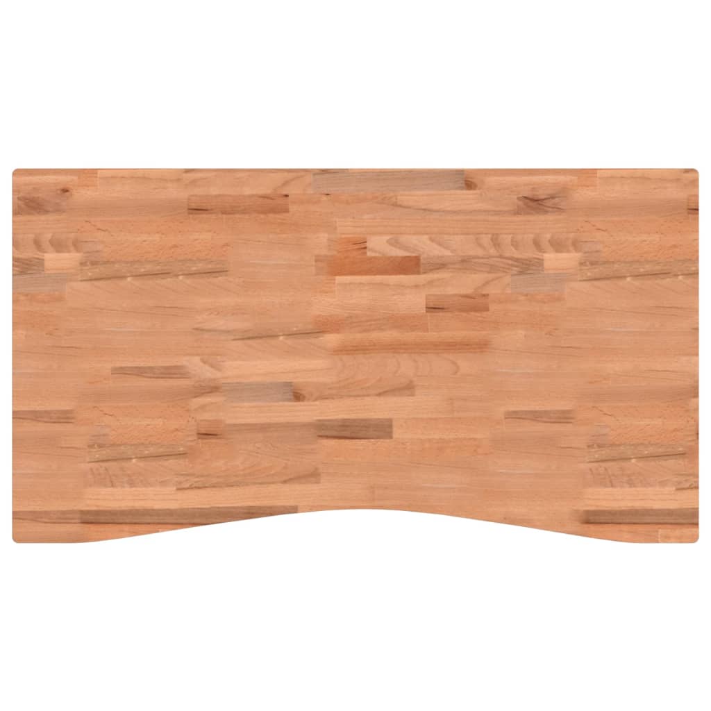 Piano per Scrivania 110x(55-60)x2,5 cm Legno Massello di Faggio