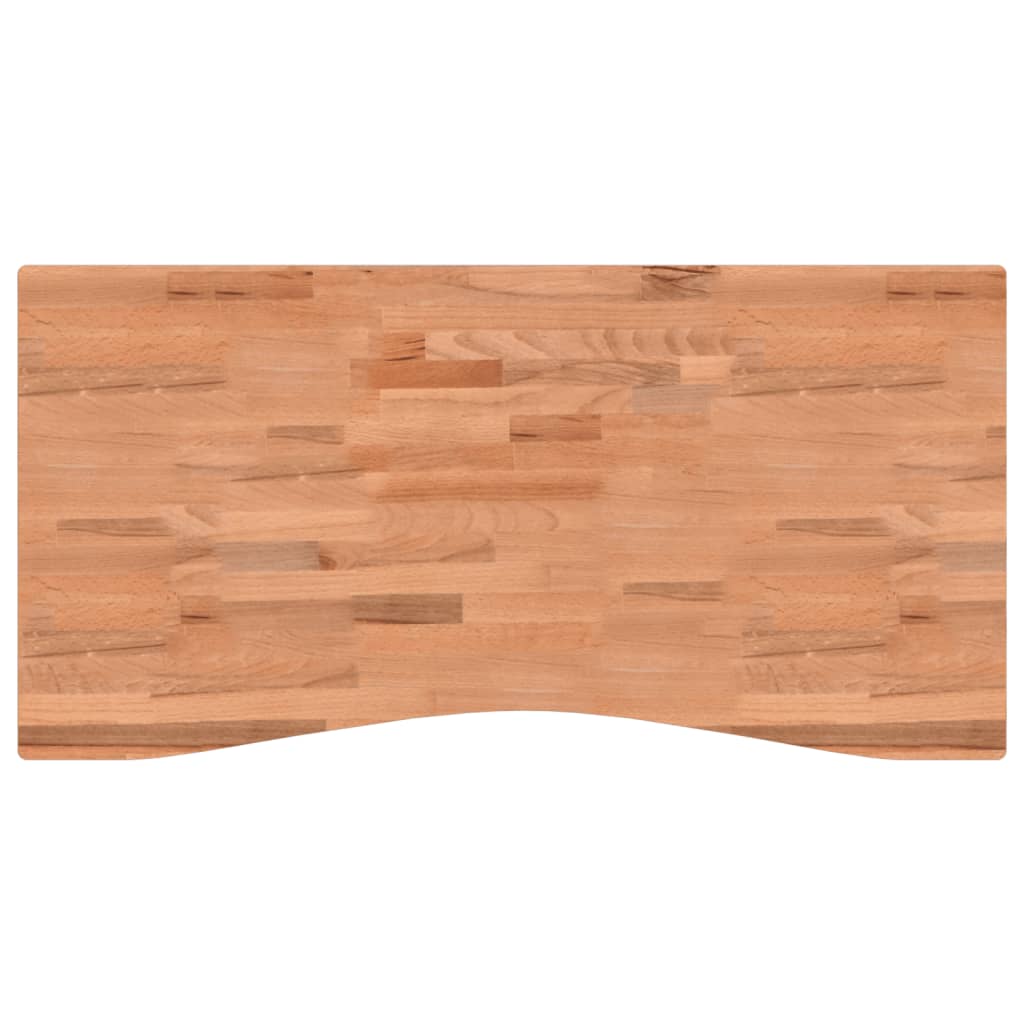 Piano per Scrivania 110x(50-55)x4 cm Legno Massello di Faggio