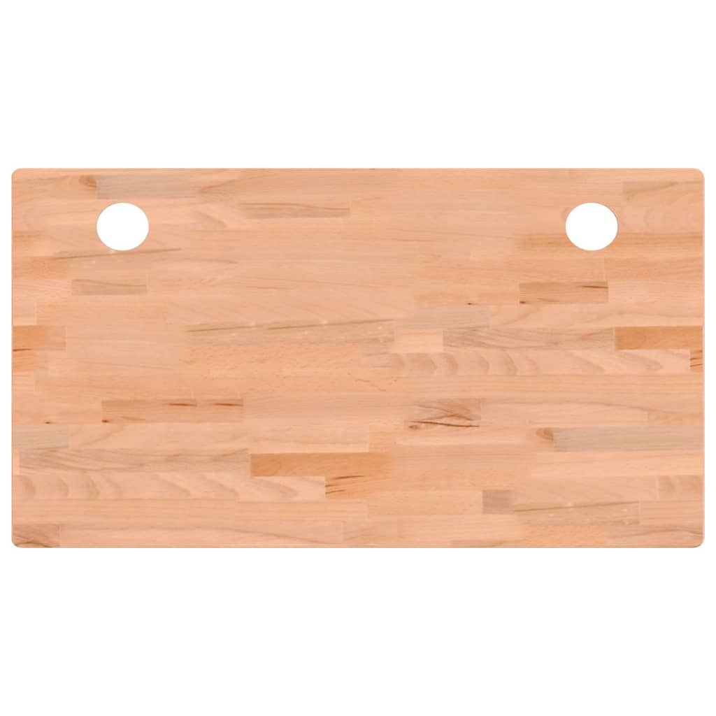 Piano per Scrivania 110x60x1,5 cm in Legno Massello di Faggio