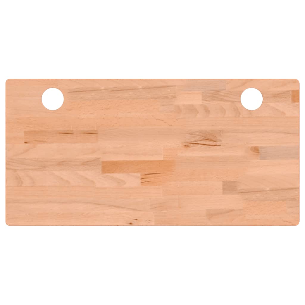 Piano Scrivania 80x40x2,5 cm in Legno Massello di Faggio