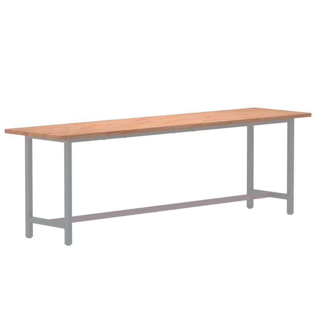 Piano Scrivania 220x55x2,5 cm in Legno Massello di Faggio