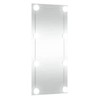 Specchio da Parete con Luci LED 30x80 cm Vetro Rettangolare