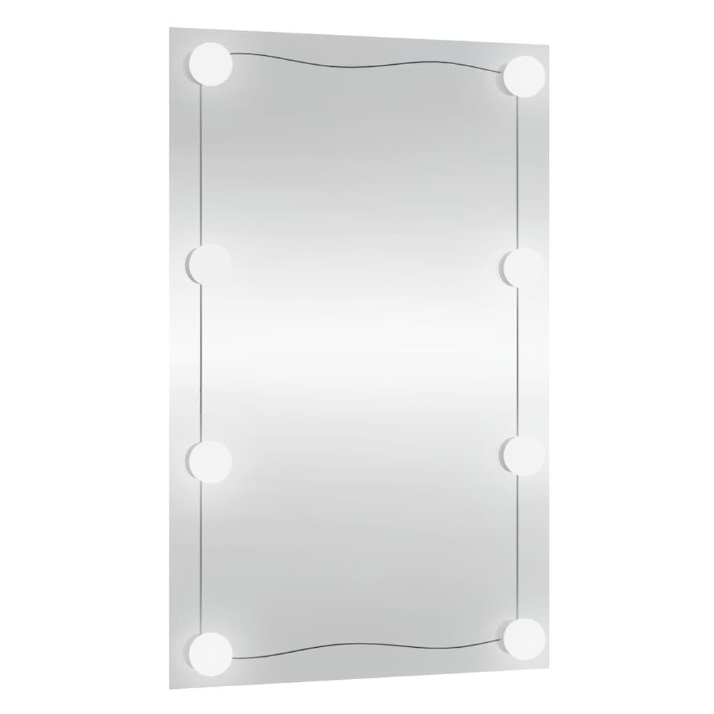 Specchio da Parete con Luci LED 40x60 cm Vetro Rettangolare
