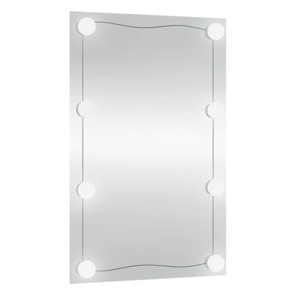 Specchio da Parete con Luci LED 40x60 cm Vetro Rettangolare
