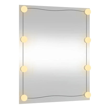 Specchio da Parete con Luci LED 50x60 cm Vetro Rettangolare