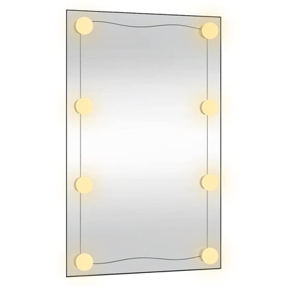 Specchio da Parete con Luci LED 50x80 cm Vetro Rettangolare
