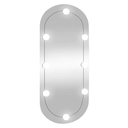 Specchio da Parete con Luci LED 35x80 cm Vetro Ovale