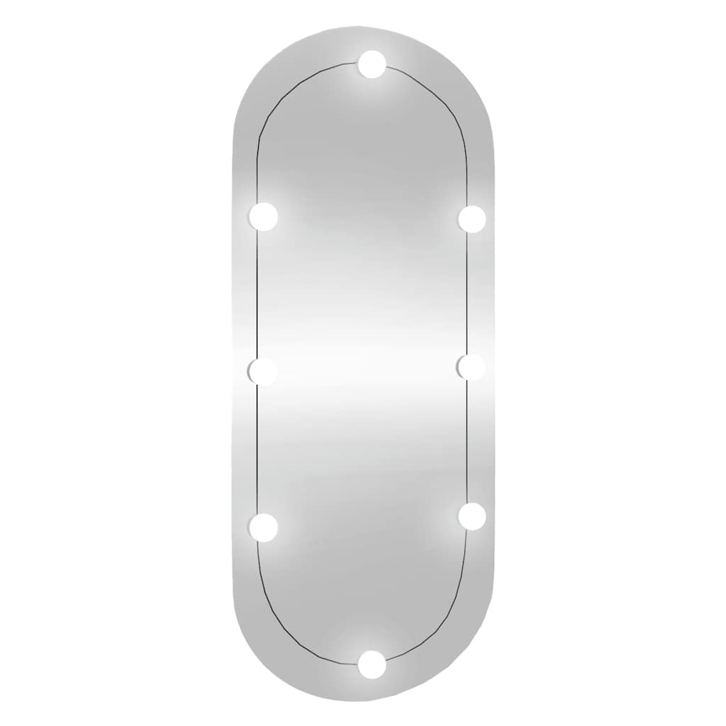 Specchio da Parete con Luci LED 40x90 cm Vetro Ovale