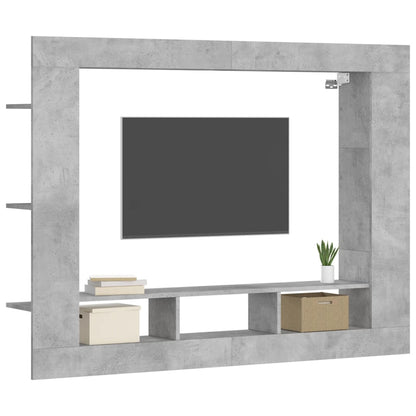 Mobile Porta TV Grigio Cemento 152x22x113 cm Legno Multistrato