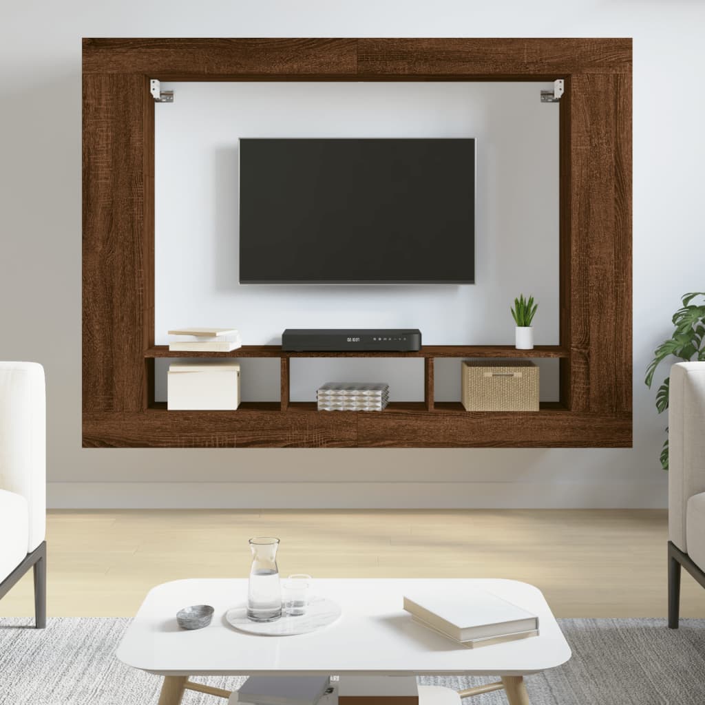Mobile Porta TV Rovere Marrone 152x22x113 cm Legno Multistrato
