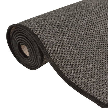 Tappeto Corsia Aspetto Sisal Antracite 50x300 cm