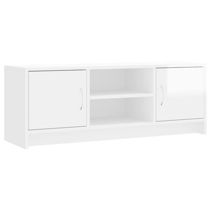 Mobile Porta TV Bianco Lucido 102x30x37,5 cm Legno Multistrato