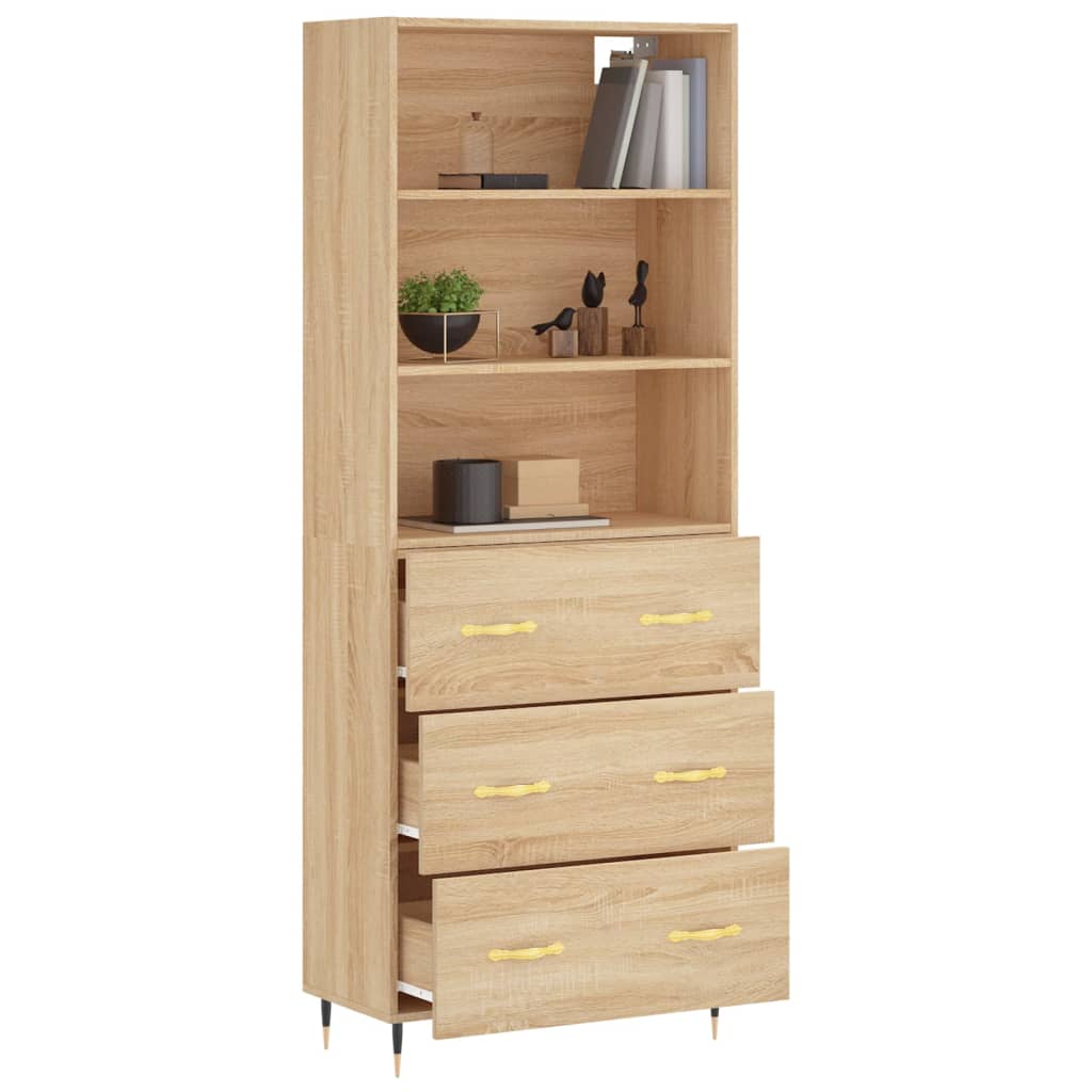 Credenza Rovere Sonoma 69,5x34x180 cm in Legno Multistrato