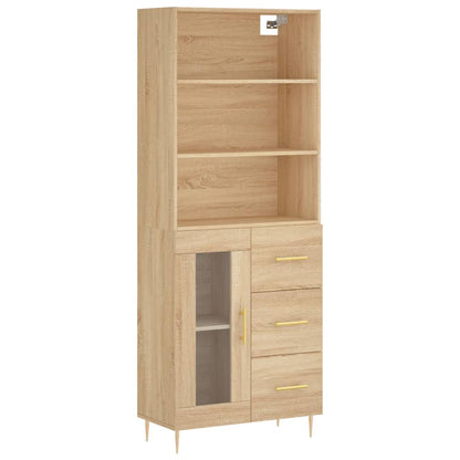 Credenza Rovere Sonoma 69,5x34x180 cm in Legno Multistrato