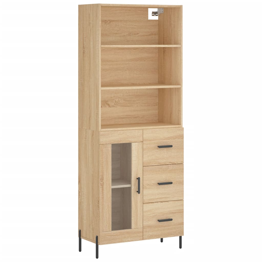 Credenza Rovere Sonoma 69,5x34x180 cm in Legno Multistrato