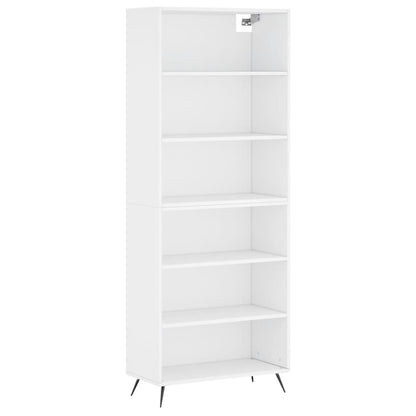Credenza Bianca 69,5x32,5x180 cm Legno Multistrato