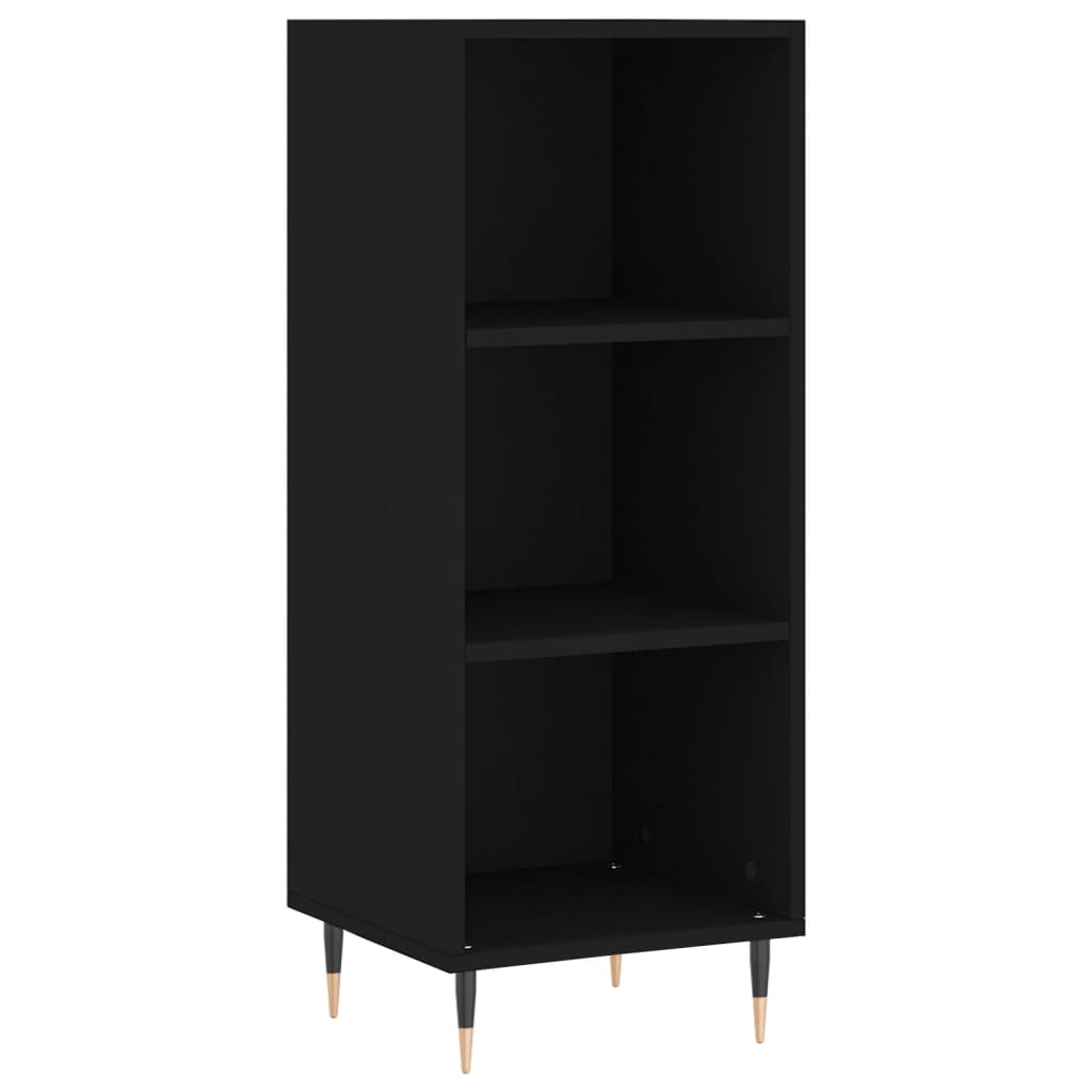 Credenza Nera 34,5x32,5x180 cm in Legno Multistrato