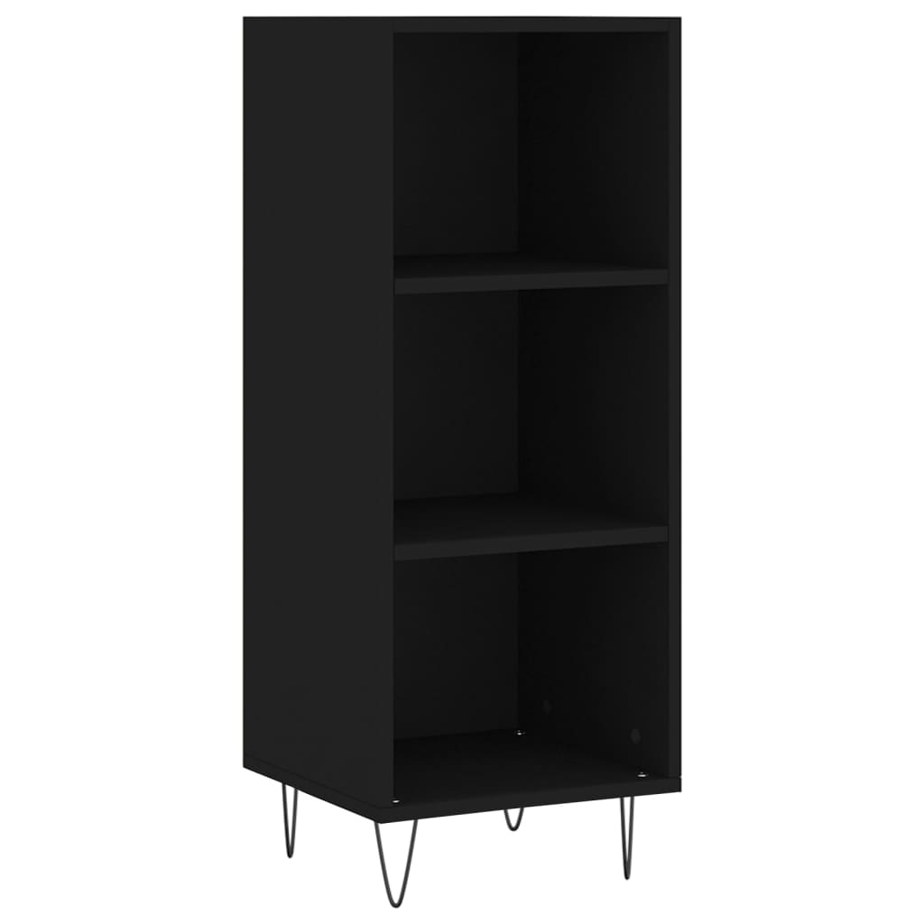 Credenza Nera 34,5x32,5x180 cm in Legno Multistrato