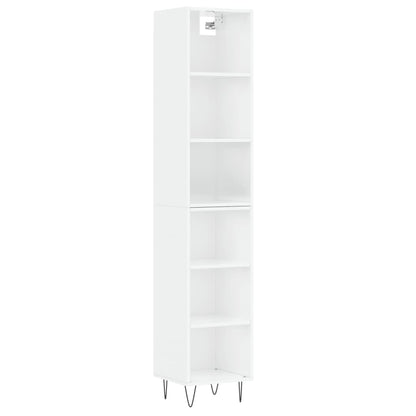 Credenza 34,5x32,5x180 cm in Legno Multistrato Bianco Lucido