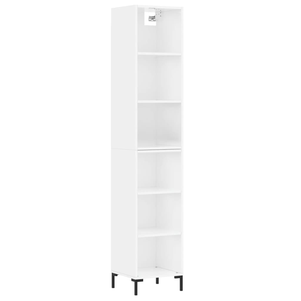 Credenza 34,5x32,5x180 cm in Legno Multistrato Bianco Lucido