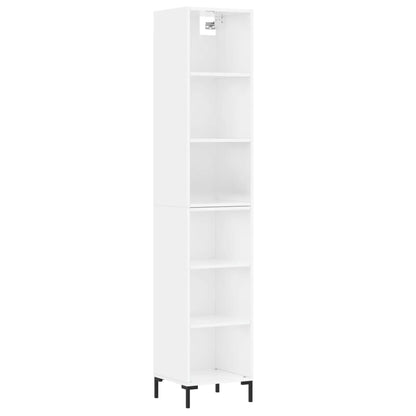 Credenza 34,5x32,5x180 cm in Legno Multistrato Bianco Lucido