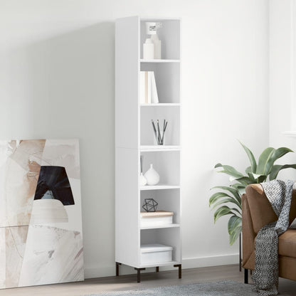 Credenza 34,5x32,5x180 cm in Legno Multistrato Bianco Lucido