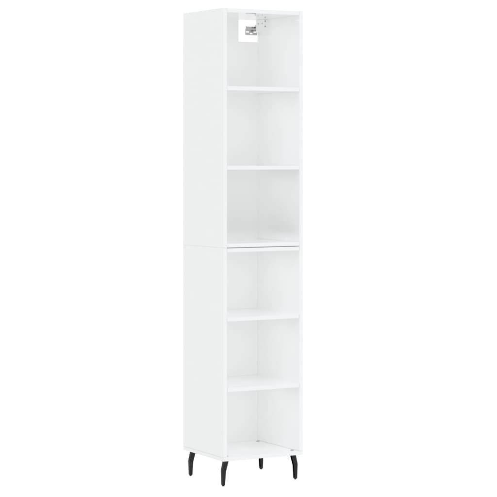 Credenza 34,5x32,5x180 cm in Legno Multistrato Bianco Lucido
