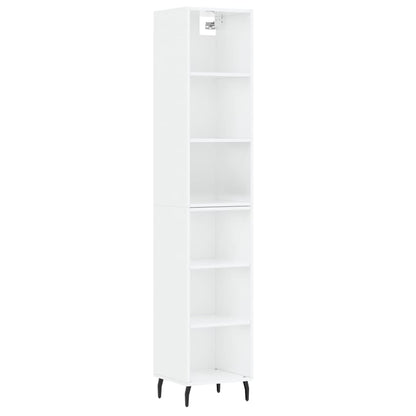 Credenza 34,5x32,5x180 cm in Legno Multistrato Bianco Lucido