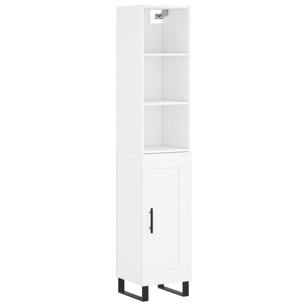 Credenza Bianca 34,5x34x180 cm in Legno Multistrato