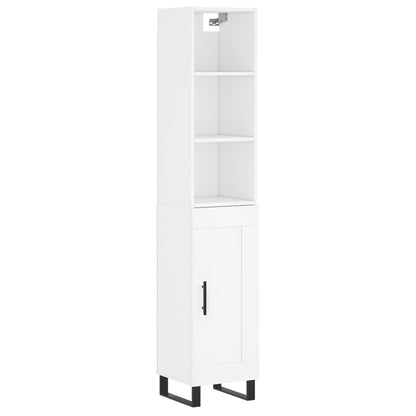 Credenza Bianca 34,5x34x180 cm in Legno Multistrato