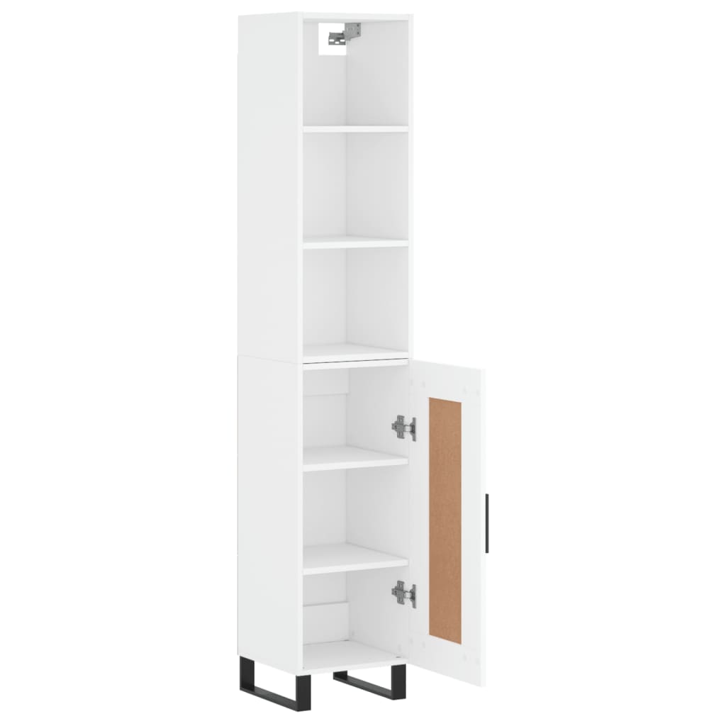 Credenza Bianca 34,5x34x180 cm in Legno Multistrato