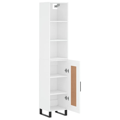Credenza Bianca 34,5x34x180 cm in Legno Multistrato
