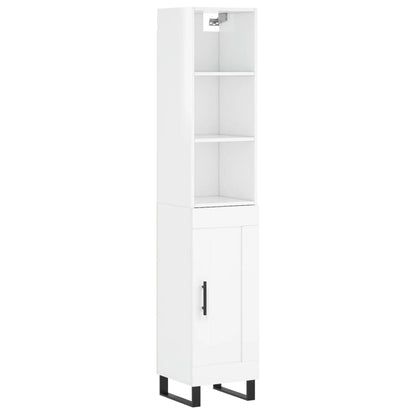 Credenza 34,5x34x180 cm in Legno Multistrato Bianco Lucido