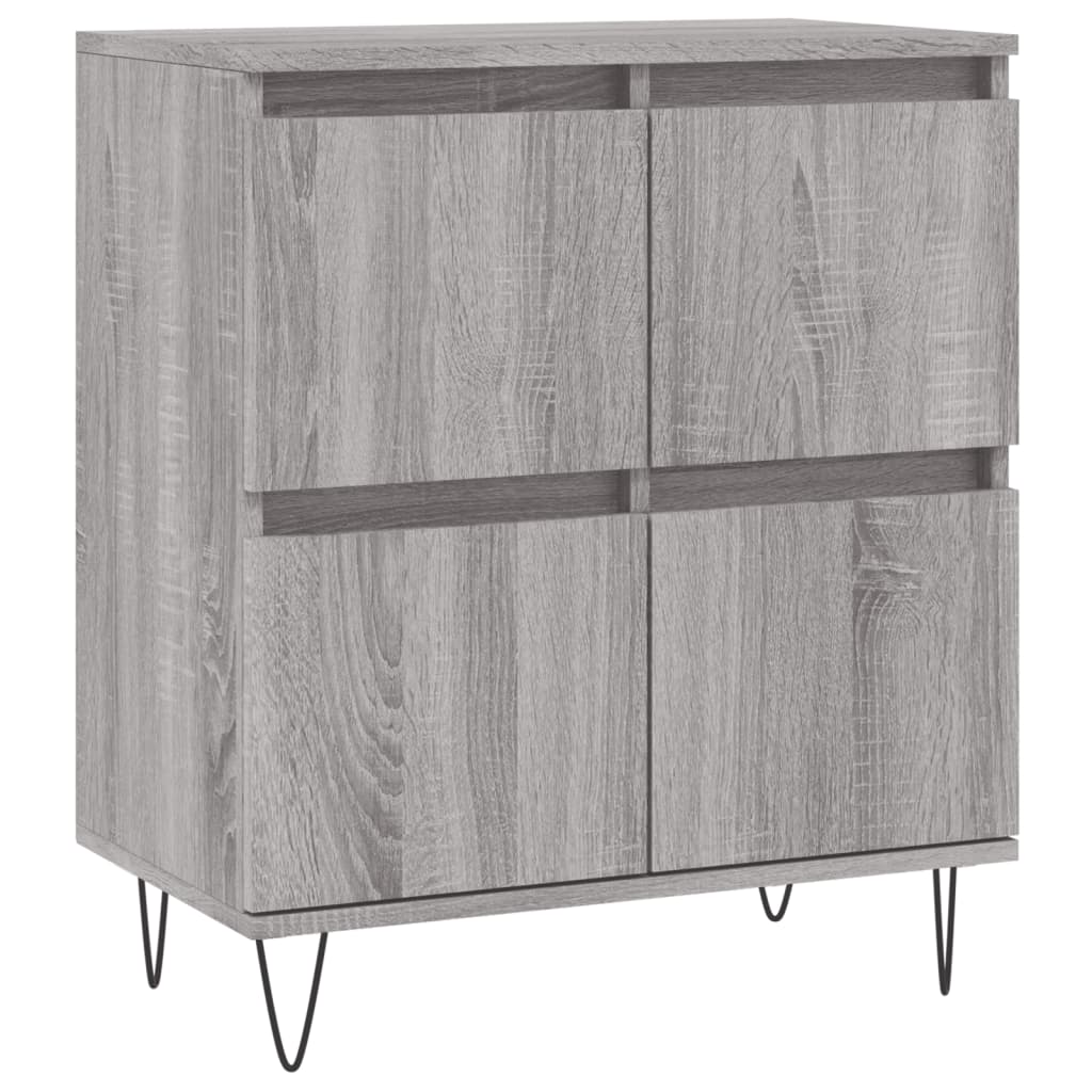 Credenze 2 pz Grigio Sonoma in Legno Multistrato