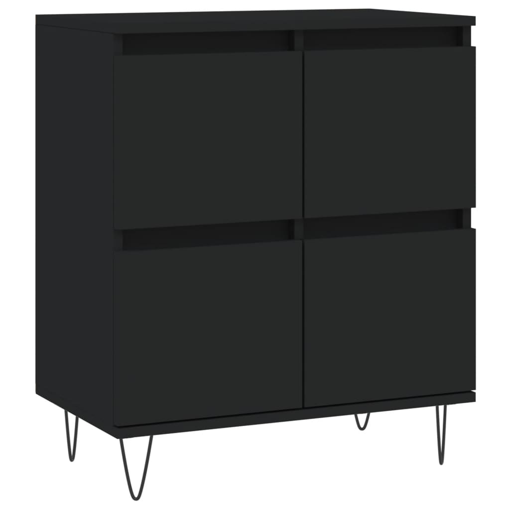 Credenze 3 pz Nere in Legno Multistrato
