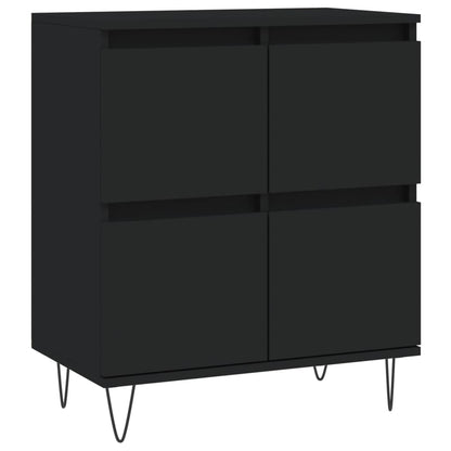 Credenze 3 pz Nere in Legno Multistrato