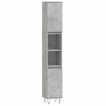 Set Mobili da Bagno 3 pz Grigio Cemento in Legno Multistrato
