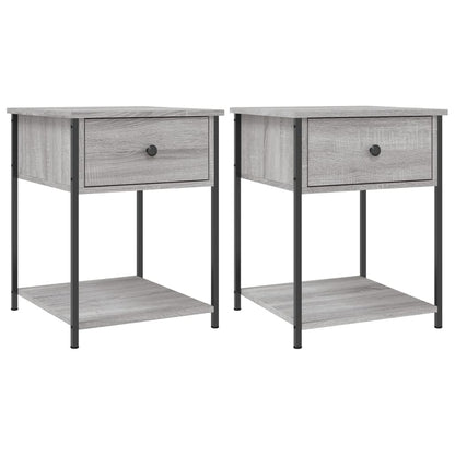 Comodini 2 pz Grigio Sonoma 44x45x58 cm in Legno Multistrato
