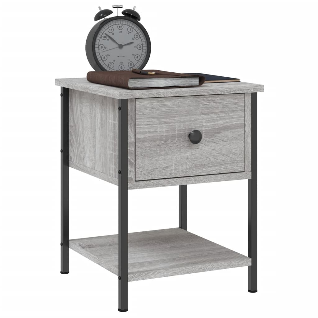 Comodini 2 pz Grigio Sonoma 34x35,5x45 cm in Legno Multistrato