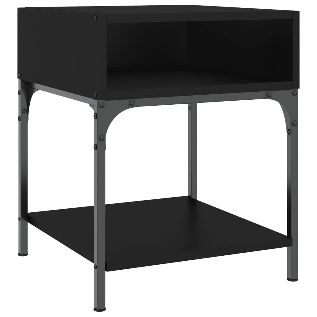 Comodini 2 pz Neri 40x41x50 cm in Legno Multistrato