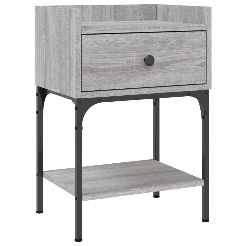 Comodino Grigio Sonoma 40,5x31x60 cm in Legno Multistrato