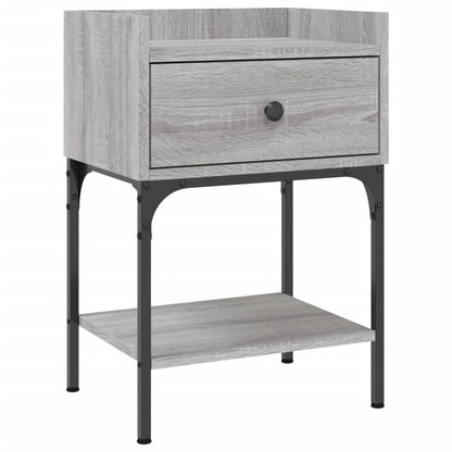 Comodino Grigio Sonoma 40,5x31x60 cm in Legno Multistrato
