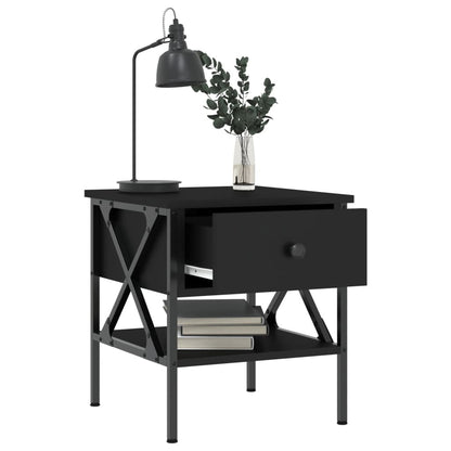 Comodini 2 pz Neri 40x42x45 cm in Legno Multistrato