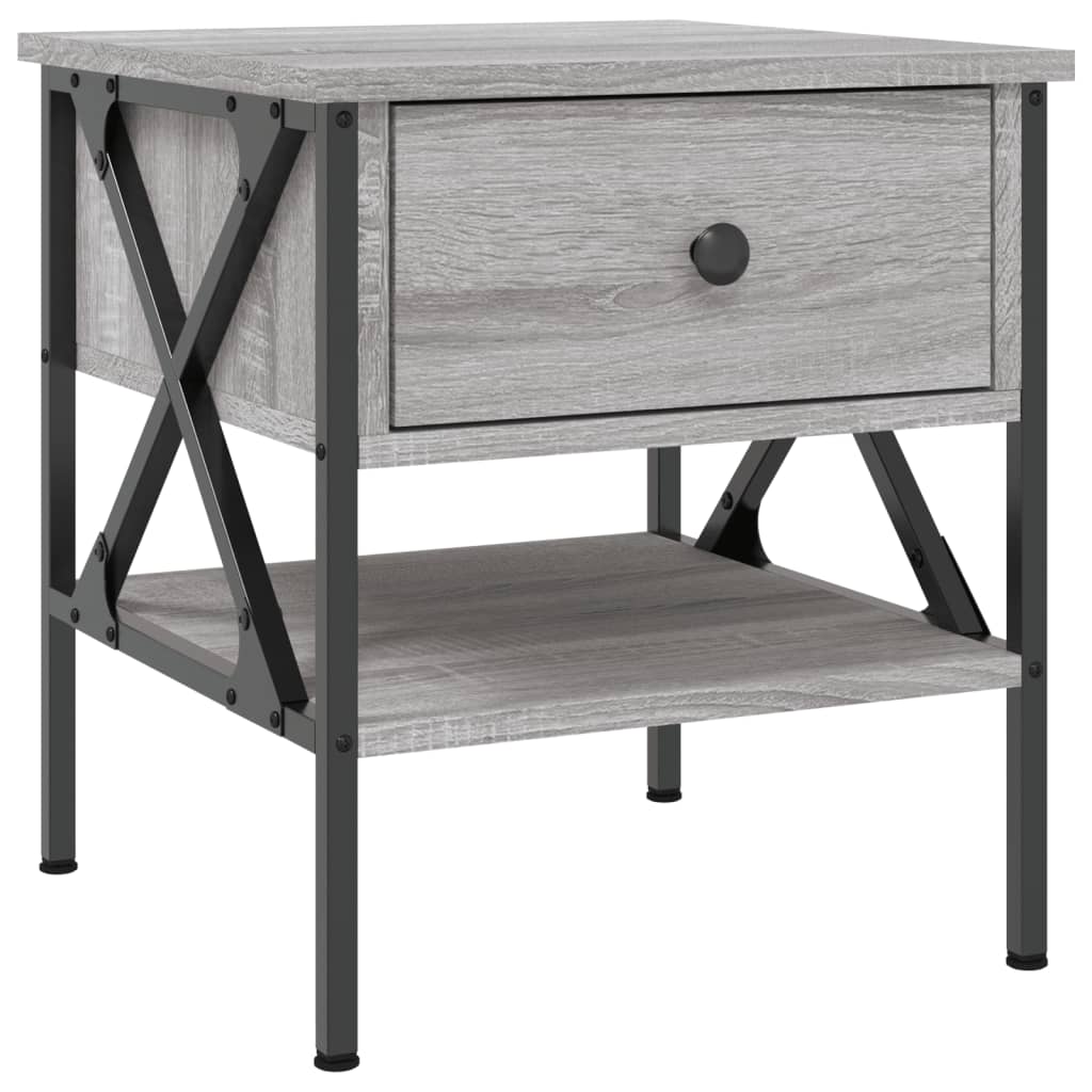 Comodino Grigio Sonoma 40x42x45 cm in Legno Multistrato