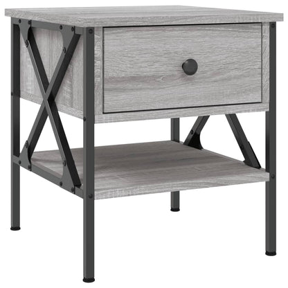 Comodino Grigio Sonoma 40x42x45 cm in Legno Multistrato