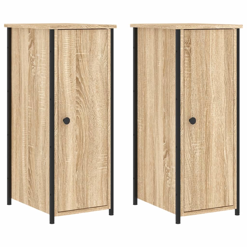 Comodini 2 pz Rovere Sonoma 32x42x80 cm in Legno Multistrato